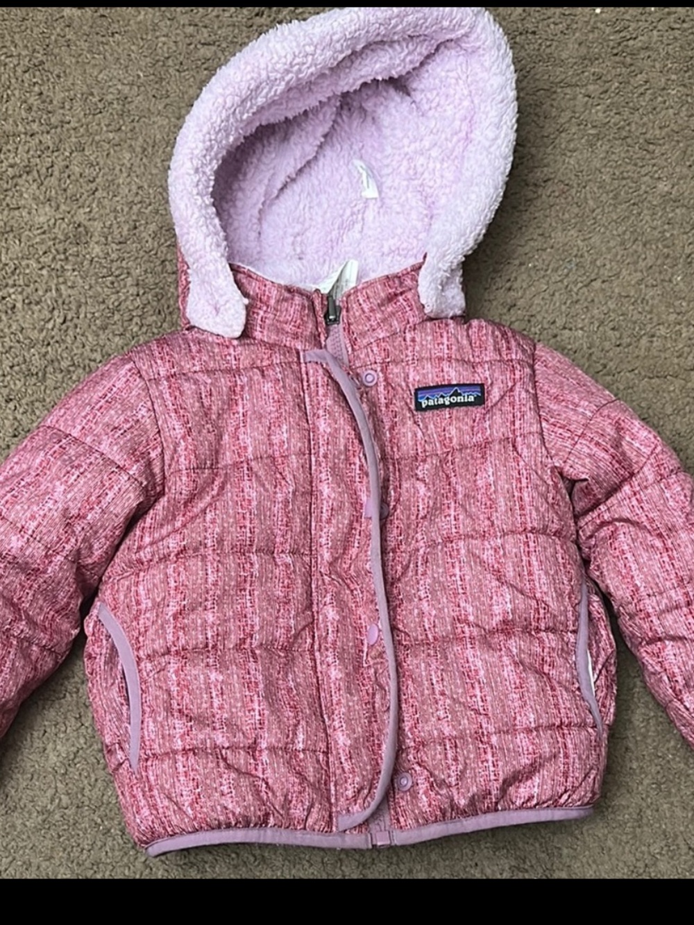 Patagonia Pink Hooded Puffer Jacket